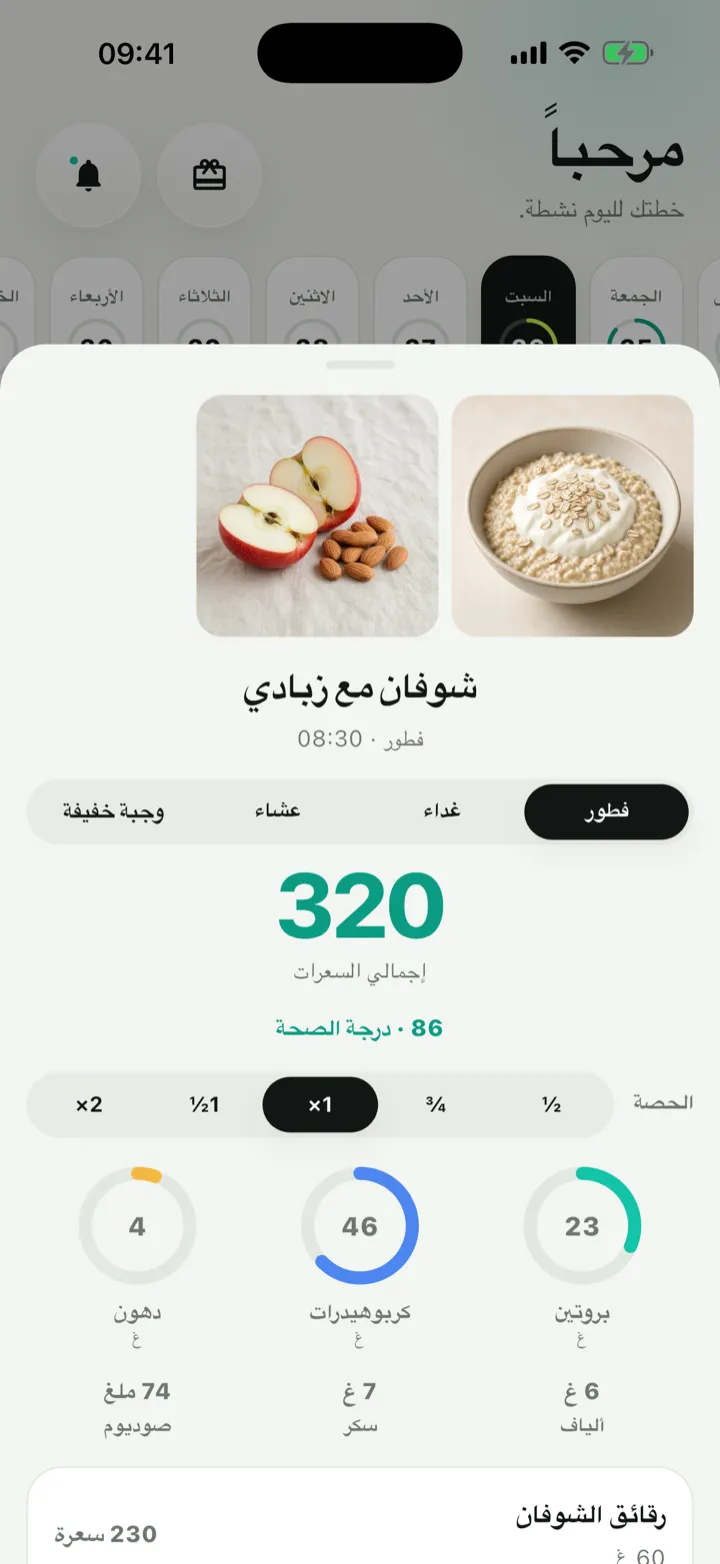 تفاصيل الوجبة
