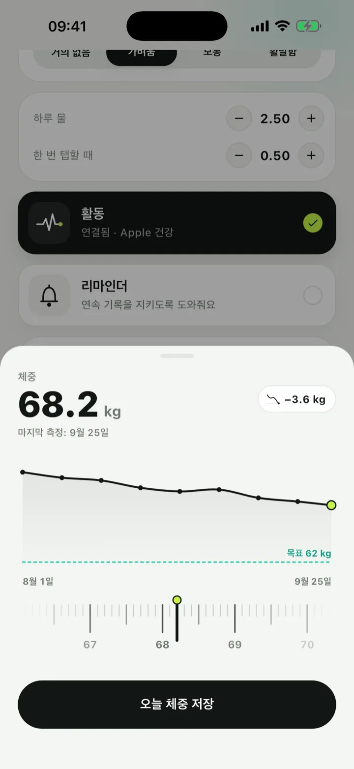 체중 화면
