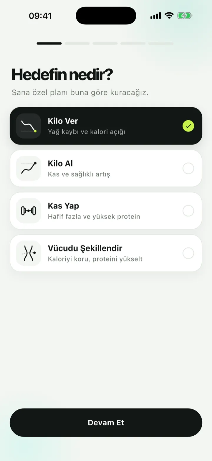 Hedef seçimi ekranı